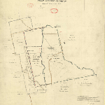 Cover image for Map - Westmorland 52 - parish of Osmaston, plan of properties owned by James Scott and Adam Pringle Scott including Quamby's Brook, Eden Rivulet, various landholders - James A Sorell (Field Book 898) landholders James Scott and Addams Pringlescott