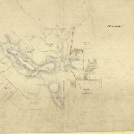 Cover image for Map - Cornwall 31 - township of Perth, road to Launceston, and various landholders landholders PITT R, DRYDEN E, THORNLOE J, SECCOMBE W, NUTT R W, MARTIN T, BIRD J, HOUGHTON F J, ANSTICE E,