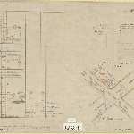 Cover image for Map - Buckingham 129 - parish of Hobart, received by the Surveyor General on the promise of the General Manager of Railways that in future such surveys would be made through the Survey Office, shows railway at Derwent Park road  - surveyor S Hall