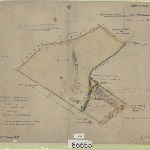 Cover image for Map - Buckingham 12 - parish of Hobart, plan of property in Hobart Town claimed by Simeon Lord and William Burch - surveyor Calder (Field Book No.13) landholders Simeon Lord and William Burch, BAPTIST UNION OF TASMANIA, CASCADE BREWERY CO LTD and others