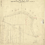 Cover image for Map - Buckingham 133 - parish of Queenborough, plan showing the position of high and low water mark on Long Beach, Sandy Bay Derwent River - surveyor AB Howell