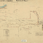 Cover image for Map - Buckingham 143 - parish of Bagot, various landholders  at Port Cygnet and Deep Bay - surveyor Radcliff (Field Book 43) landholders MERCHANT P J, CROSS C H, HARVEY R M,