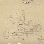 Cover image for Map - Buckingham 153 - parish of Longley, plan of lots for auction and showing various landholders - surveyor Goddard (Field Books 47 and 48) landholders C L STATE FOREST, TURNER H F, C L,