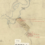 Cover image for Map - Devon 90 - showing where the Leven River meets Bass's (Bass) Strait, sheet 1, including Gawler River and Port Fenton - surveyor James Scott landholders CLERKE A,