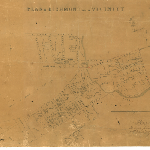Cover image for Map - R/17 - plan of Richmond and its vicinity, Torrens, Bathurst, Bridge, Henry, Edward, Pembroke, Parramore, Schaw, Jacomb, Morgan, Victoria, Percy, Franklin, Napoleon, Charles, East and Gunning Sts, Commercial Rd, Coal Rv, various landholders