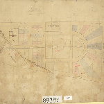 Cover image for Map - R/27 - Mill Rd, Ralphs Tce, Clarence Tce, Church, Clarence, Field, Beach Sts, North Pde, South Pde, various property boundaries, surveyor Henry Wilkinson