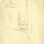 Cover image for Map - S/68 - town of Strahan, showing land proposed to resumed for street purposes, Bay St, railway line, various landholders