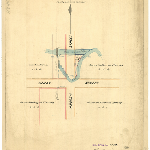 Cover image for Map - S/69 - town of Strahan, Zeehan railway, Andrew St, Henry St, Arthur Ck, various landholders, surveyor Percy Sams (field book no.1739)