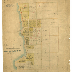 Cover image for Map - T/2 - town of Taranna, Norfolk Bay, South, Munro, Annie, George, Martha, Thomas, Mary, Henry Sts, road to Eagle Hawk Neck, varioud landholders and property boundaries, surveyor A Blackwood (field book no.1317)
