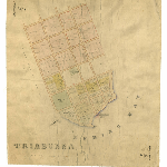 Cover image for Map - T/9 - town of Triabunna, Maclaine, Melbourne, Charles, Henry, Victoria, Franklin, Vicary Sts, Esplanade, Spring Bay, surveyor Cotton