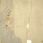 Cover image for Map - T/12 - town of Triabunna, Boyle, Selwyn, Roberts, Lord, Rudd, Alma, Inkerman Sts, Spring Bay, surveyor Calder