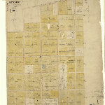Cover image for Map - W/23 - town of Westbury, military pensioners allotments, Marriot, Ritchie, Dexter, King Sts, Pensioners Row, Veterans Row, Colonization Row, Suburb, Nain Rds, Allotment Pde, Five Acre Row, surveyor James Scott