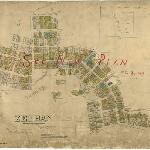 Cover image for Map - Z/5 - town of Zeehan, Fowler, Queen, Shaw, Whyte, Adams, Tarleton, Stops, Dodds, Frederick, Smith, Counsel, Emma, Wilson, Belstead, Shield, Gellbrand Sts, various landholders