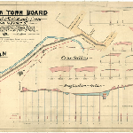 Cover image for Map - Z6B - Zeehan Town Board, proposed new road from Wilson to Power Sts, Gellibrand, Shield, Anderson, Robinson Sts