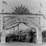 Cover image for Photograph - Welcome archway for Prince of Wales visit 1920, Launceston Railway Station.