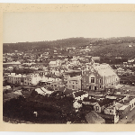Cover image for Photograph - View of South Launceston, Wellington Street and  Reed Memorial Baptist Church, Dolphin Hotel, Cross Keys Hotel, Hiburnia Hotel, West Launceston in background