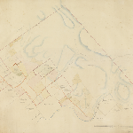 Cover image for Map - St.Leonards showing Distillery and Chapmans Creek and area to north with lots, landholders and buildings.