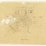 Cover image for Map - Tarelton and Latrobe township showing streets and landholders.