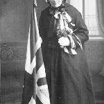 Cover image for Photograph - Mrs Roberts the lady with the flag