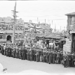 Cover image for Photograph - Hobart - Technical College - laying foundation stone for building corner of Bathurst and Campbell Street / Photographer James Chandler