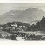 Cover image for Photograph - South Hobart-Cascade Brewery and Mt Wellington from Hobart Rivulet (a painting by Forrest?). n.d.