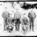 Cover image for Photograph - group portrait of five men in uniform [railway or tramways uniform ?]