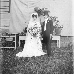 Cover image for Photograph - glass plate negative - bridal couple - name of Viney