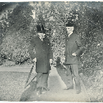 Cover image for Photograph - Charles Butler and Sir James Agnew in the garden at the Tasmania Club.