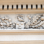 Cover image for Photograph - Campbell Town - 'Douglas Park' - stone carved motif on front door pediment