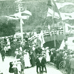 Cover image for Lantern slide - People and Flags
