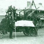 Cover image for Lantern slide - Car decorated for a procession near the Bridge Inn, Richmond