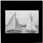 Cover image for Photograph - glass lantern slide - yachts - 'Weene' and 'Grayling' - photo by Nat Oldham
