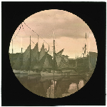 Cover image for Photograph - glass lantern slide - yachts - Hobart - Fishermans Dock - photo by Nat Oldham