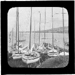 Cover image for Photograph - glass lantern slide - yachts at Battery Point slip-yards and jetty