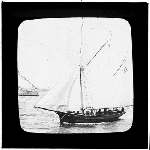 Cover image for Photograph - glass lantern slide - unidentified yacht - H. O'May name on the slide