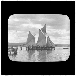 Cover image for Photograph - glass lantern slide - unidentified barque at Melbourne 1926