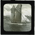 Cover image for Photograph - glass lantern slide - yachts - 'Lenna' - photo by Nat Oldham