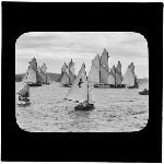 Cover image for Photograph - glass lantern slide - Hobart Regatta - start of Barge Race - photo by Nat Oldham