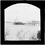 Cover image for Photograph - glass lantern slide - unidentified jetty with vessel