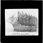 Cover image for Photograph - glass lantern slide - sailing vessel - An American 'Seven-Poster'  - A violent contrast to the graceful lines and rig of the British clippers