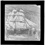 Cover image for Photograph - glass lantern slide - drawing - ship-rigged lifeboat which crossed the Atlantic