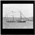 Cover image for Photograph - glass lantern slide - British warship - Hobart Regatta