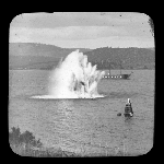 Cover image for Photograph - glass lantern slide - blowing up whaling brig 'Velocity'