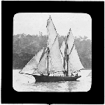 Cover image for Photograph - glass lantern slide - yachts - 'Tasman' at Bellerive - photo by Nat Oldham