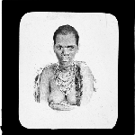 Cover image for Photograph - glass lantern slide - copy of illustration of Tasmanian Aboriginal woman "Fanny, native of Port Dalrymple, VDL' - by J. W. Beattie