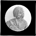 Cover image for Photograph - glass lantern slide - copy of illustration of Tasmanian Aboriginal male - "Woureddy, native of Bruni" - N. Oldham, Hobart