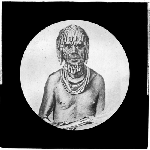 Cover image for Photograph - glass lantern slide - copy of illustration of unidentified Tasmanian Aboriginal male