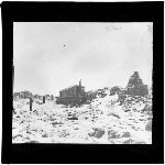 Cover image for Photograph - glass lantern slide - Mt Wellington - The Pinnacle and Observatory - photo E.R. Ash, Hobart