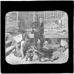 Cover image for Photograph - glass lantern slide - copy of print - Tasmanian Exhibition 1895 - French Art Section - "The Death of Brutus" - J.W. Beattie, Hobart