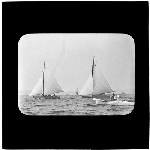 Cover image for Photograph - glass lantern slide - yachts - 'Tassie' - photo by Nat Oldham